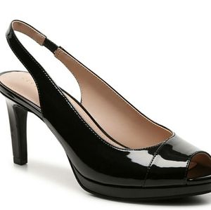 Kelly & Katie Black Nerani Sandals Peep Toe